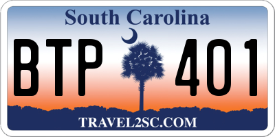 SC license plate BTP401