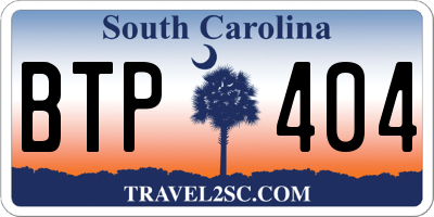 SC license plate BTP404