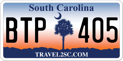 SC license plate BTP405