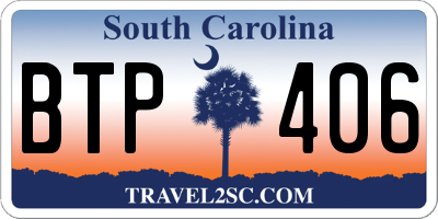 SC license plate BTP406