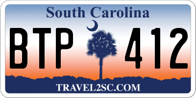 SC license plate BTP412