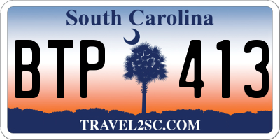 SC license plate BTP413