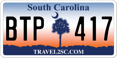 SC license plate BTP417