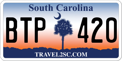 SC license plate BTP420