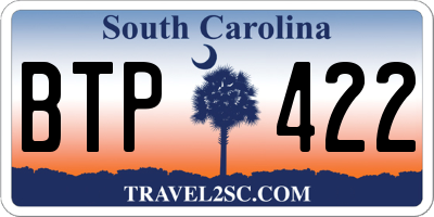 SC license plate BTP422