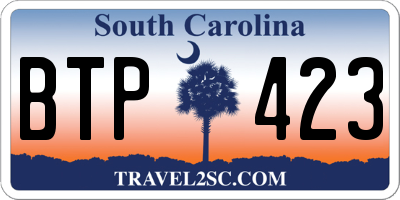 SC license plate BTP423