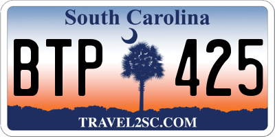 SC license plate BTP425