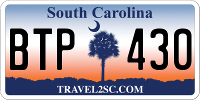 SC license plate BTP430