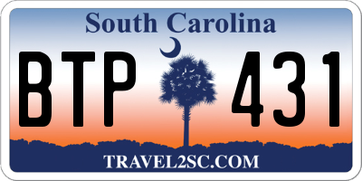 SC license plate BTP431