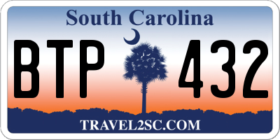 SC license plate BTP432