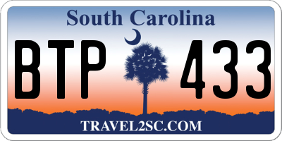 SC license plate BTP433