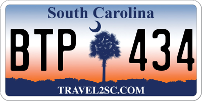 SC license plate BTP434