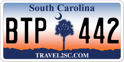SC license plate BTP442