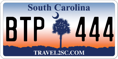SC license plate BTP444