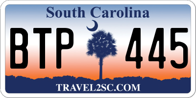 SC license plate BTP445