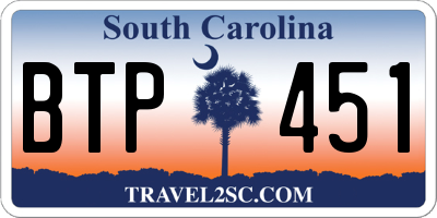 SC license plate BTP451
