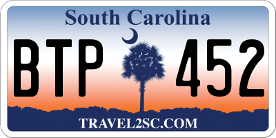 SC license plate BTP452
