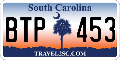 SC license plate BTP453