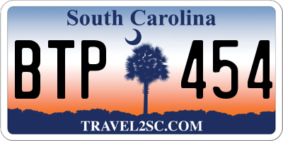 SC license plate BTP454