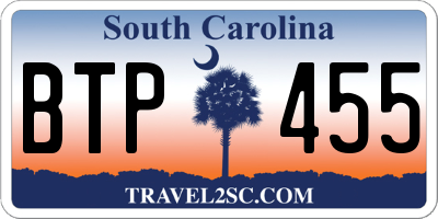 SC license plate BTP455