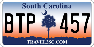 SC license plate BTP457