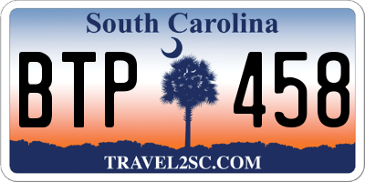 SC license plate BTP458