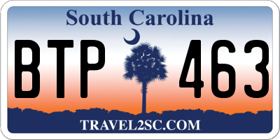 SC license plate BTP463