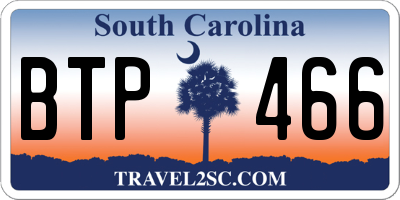 SC license plate BTP466