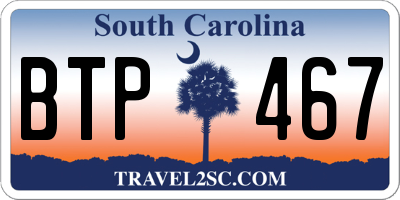 SC license plate BTP467