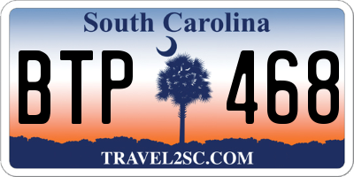SC license plate BTP468