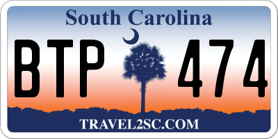 SC license plate BTP474