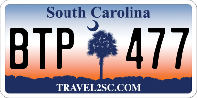 SC license plate BTP477