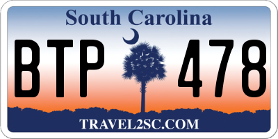 SC license plate BTP478