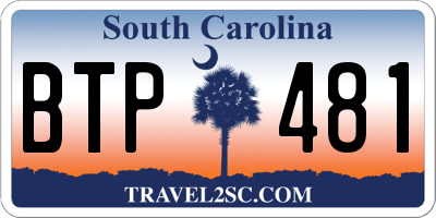 SC license plate BTP481