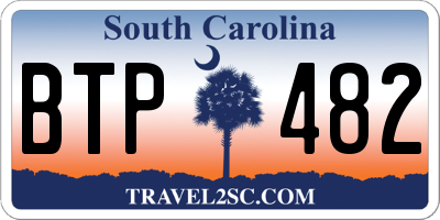 SC license plate BTP482