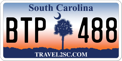 SC license plate BTP488