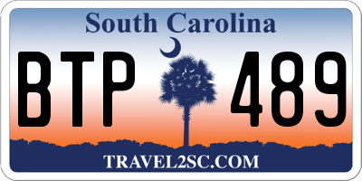 SC license plate BTP489