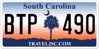SC license plate BTP490