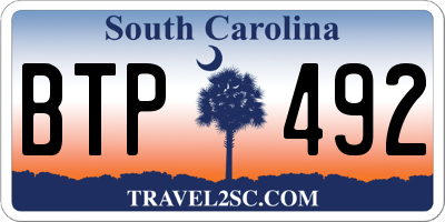 SC license plate BTP492