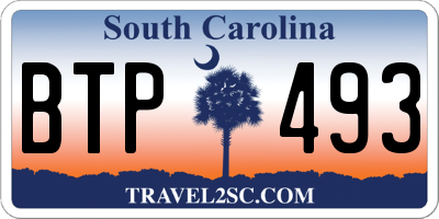 SC license plate BTP493