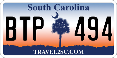 SC license plate BTP494