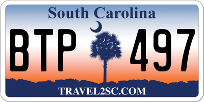 SC license plate BTP497