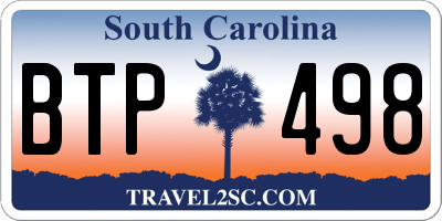 SC license plate BTP498