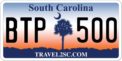 SC license plate BTP500