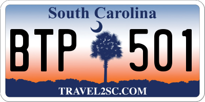 SC license plate BTP501
