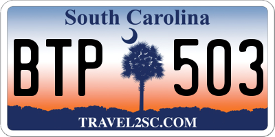 SC license plate BTP503