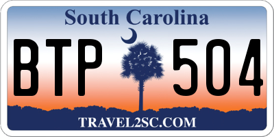 SC license plate BTP504
