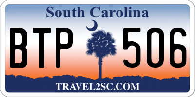 SC license plate BTP506