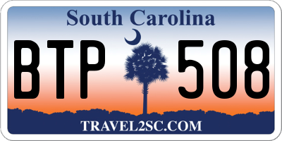 SC license plate BTP508