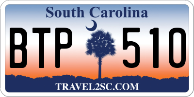 SC license plate BTP510